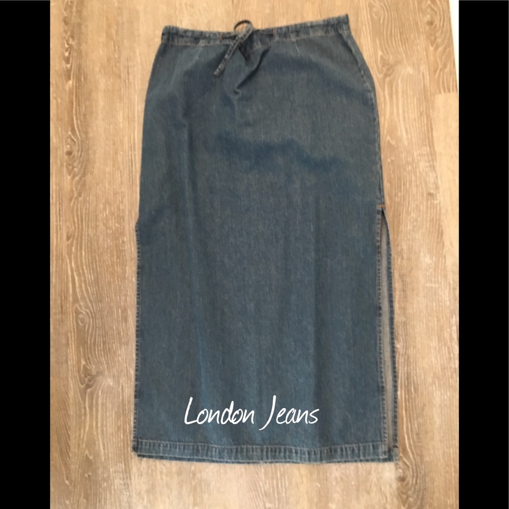 London Jeans Long denim maxi skirt 12 Straight